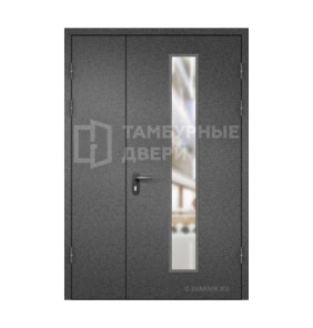 Дверь тамбурная остекленная утепленная порошок — скелет ТД-233